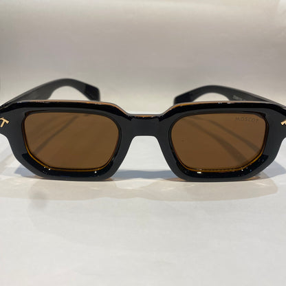 SOM Black Brown Frame Brown Shade Unisex Sunglasses 98155 52 17 142