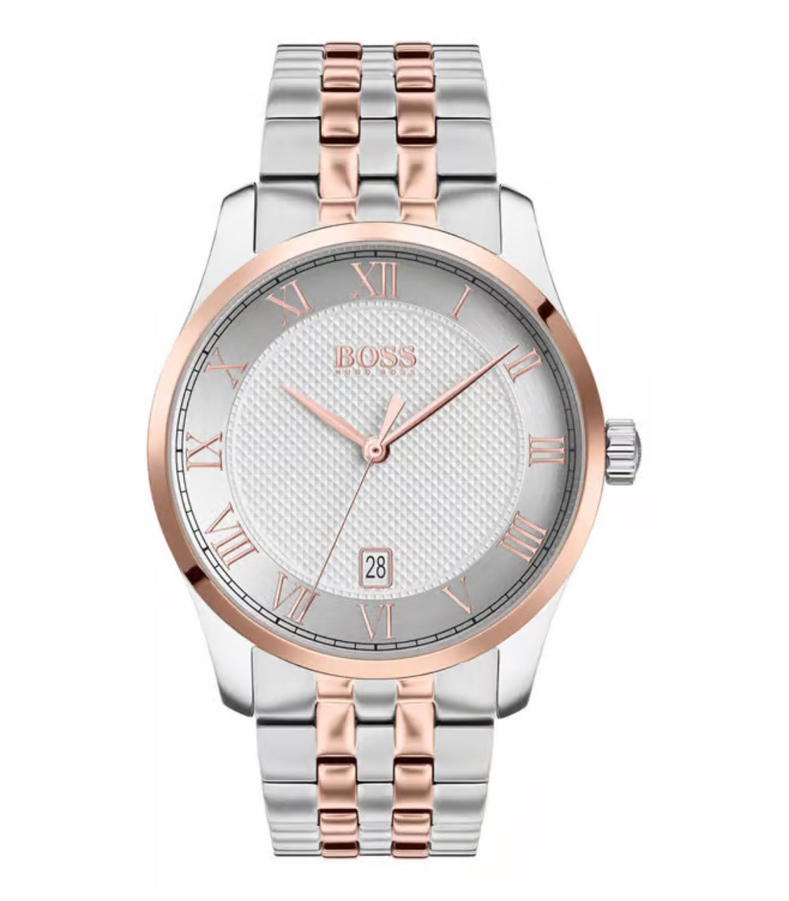 SOB BOS White Dial Silver Copper Chain Date Working Men’s Watch 990639