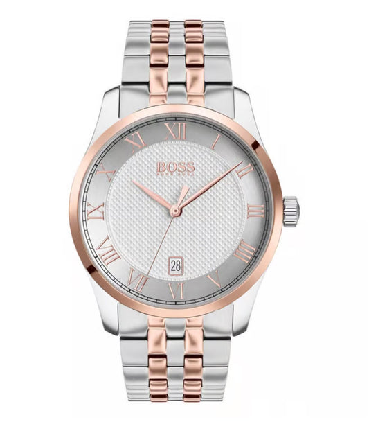 SOB BOS White Dial Silver Copper Chain Date Working Men’s Watch 990639