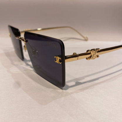 LEC Frameless Black Shade Copper Stick Unisex Sunglasses 98264 58 18 140