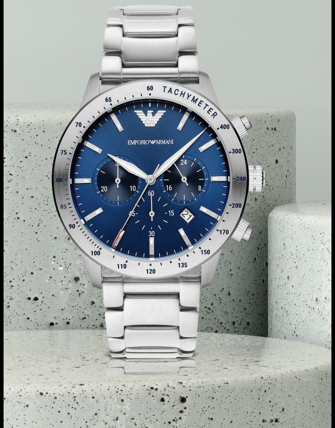 MRA Blue Dial Silver Chain All Chrono Work Men’s Watch 990690