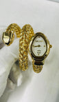 Suj Cav JC Golden Snake White Dial Ladies Watch 990284