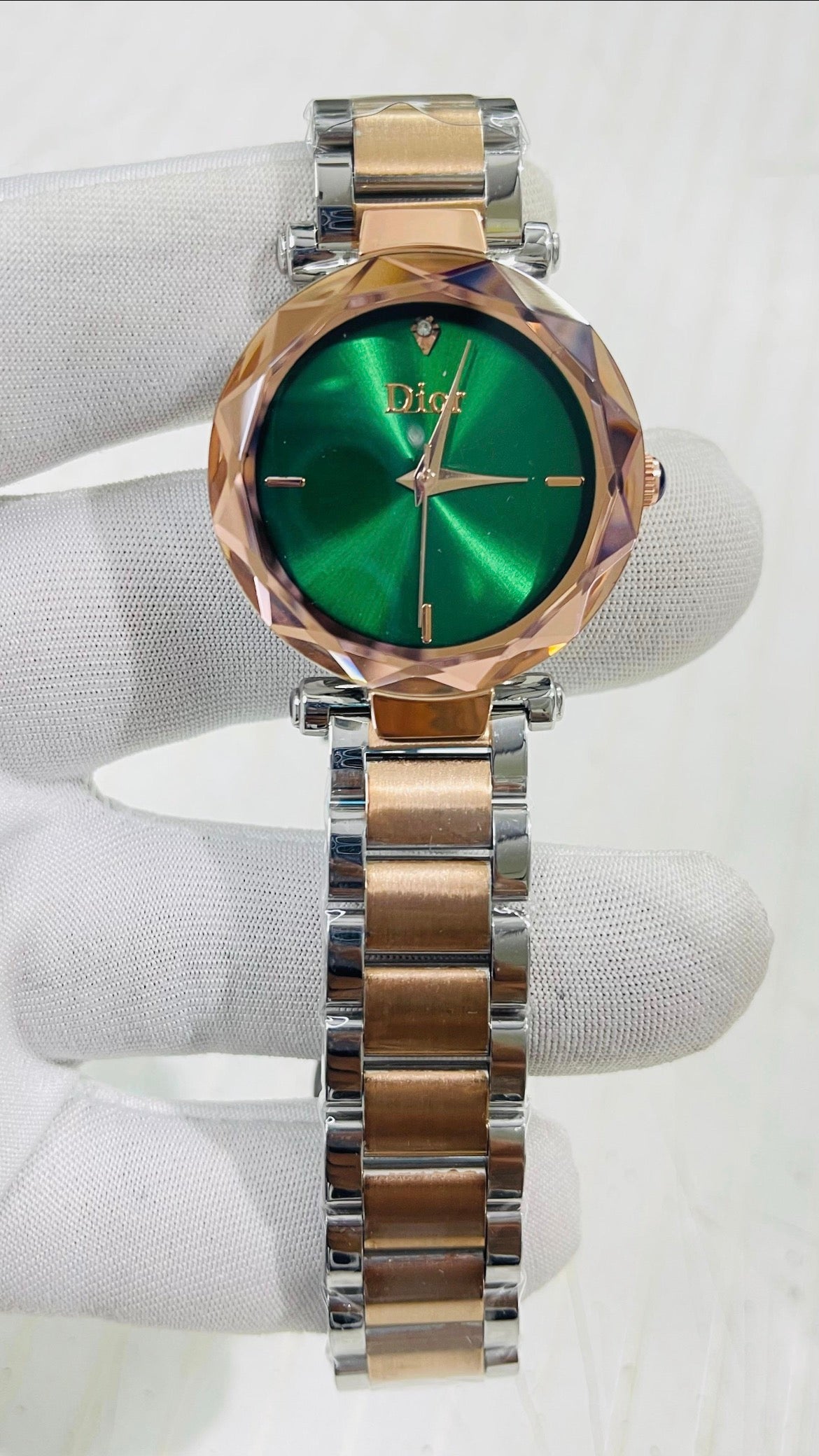 Oid Silver Copper Chain Green Dial Ladies watch 990303