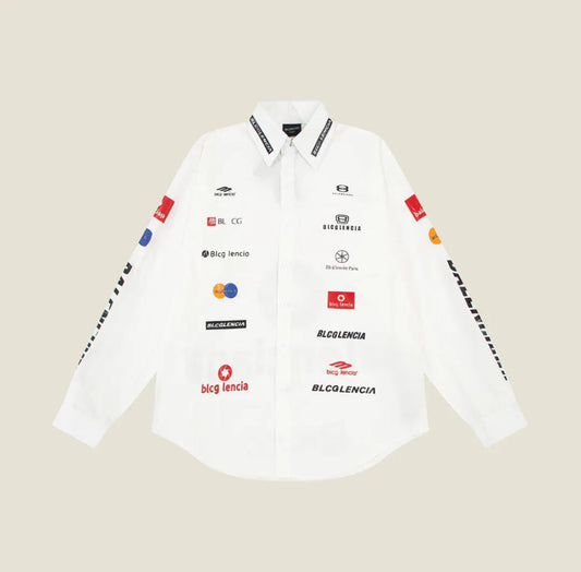 LAB White Colour With Full Moto GP Print Premium Quality Full Sleeve Shirt 7801