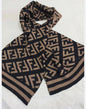 NEF Stole Scarf Black Brown Colour FF Print 981017