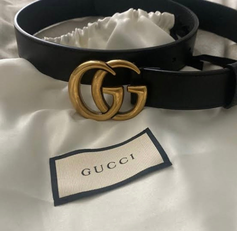 Cug Multi Colour Buckle Black Leather Ladies Belt 87473