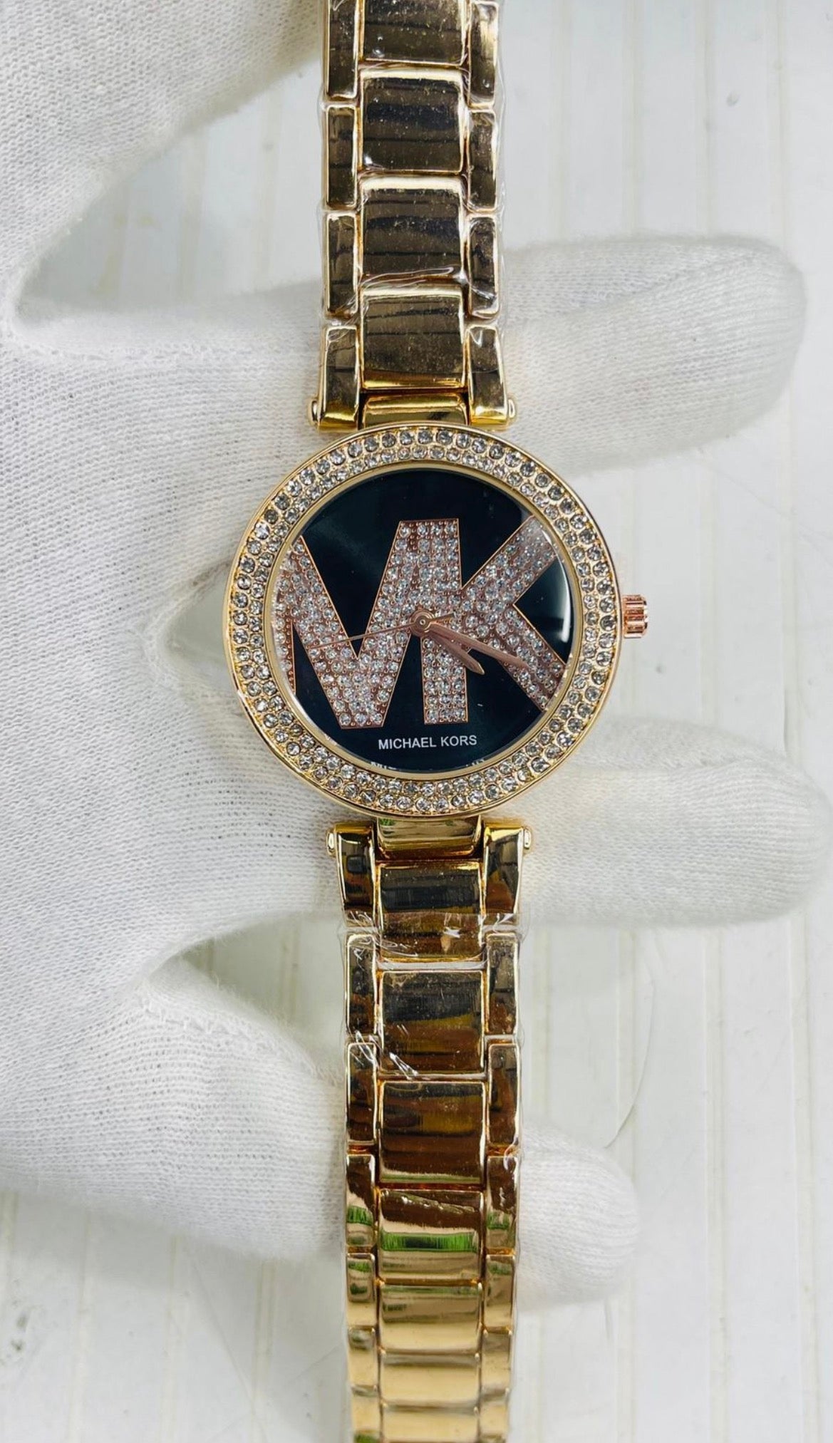 Cim Copper Chain Copper Stid Ring KM Black Dial Ladies Watch 990306