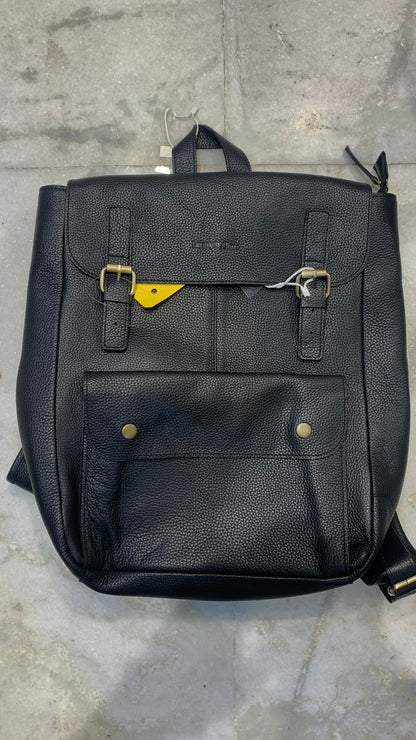 Black LDA Genuine Leather Unisex Backpack 988087
