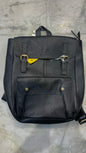 Black LDA Genuine Leather Unisex Backpack 988087