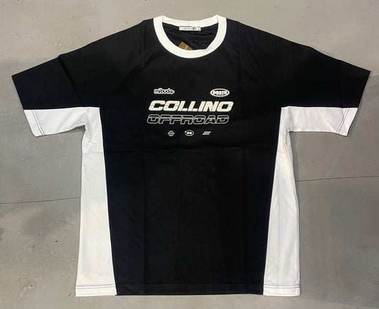 OUTLIER Black&White Colour With White Collar COLLINO OFFROAD Imported TShirt OL486