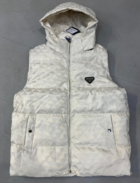 Arp Cream Colour Tich Button Multi Pocket Premium Quality Half Puffer Jacket M504
