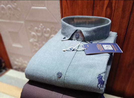 LAR LOP  Blue Colour With Plain Design Casual Mens Shirt 80810