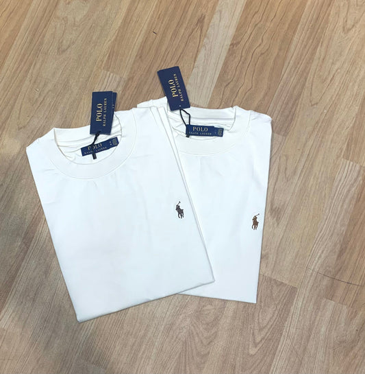 LOP Cream Color Plain Single Logo Premium Quality Tshirt 88813