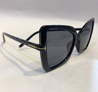 MOT Glossy Black Frame Black Shade Unisex Sunglass 3975 68 13-132