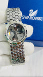 Aws Swa Silver Chain Silver Dial Working Premium Quality Ladies Watch 989856