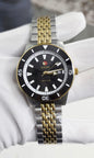 Dar Silver Gold Chain Black Dial Premium Quality Japanese Machinery Men Watch 989799