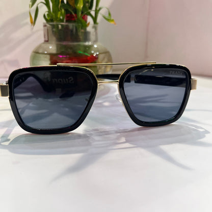 Arp Gold Frame Black Shade Heavy Quality Sunglass 880795216142