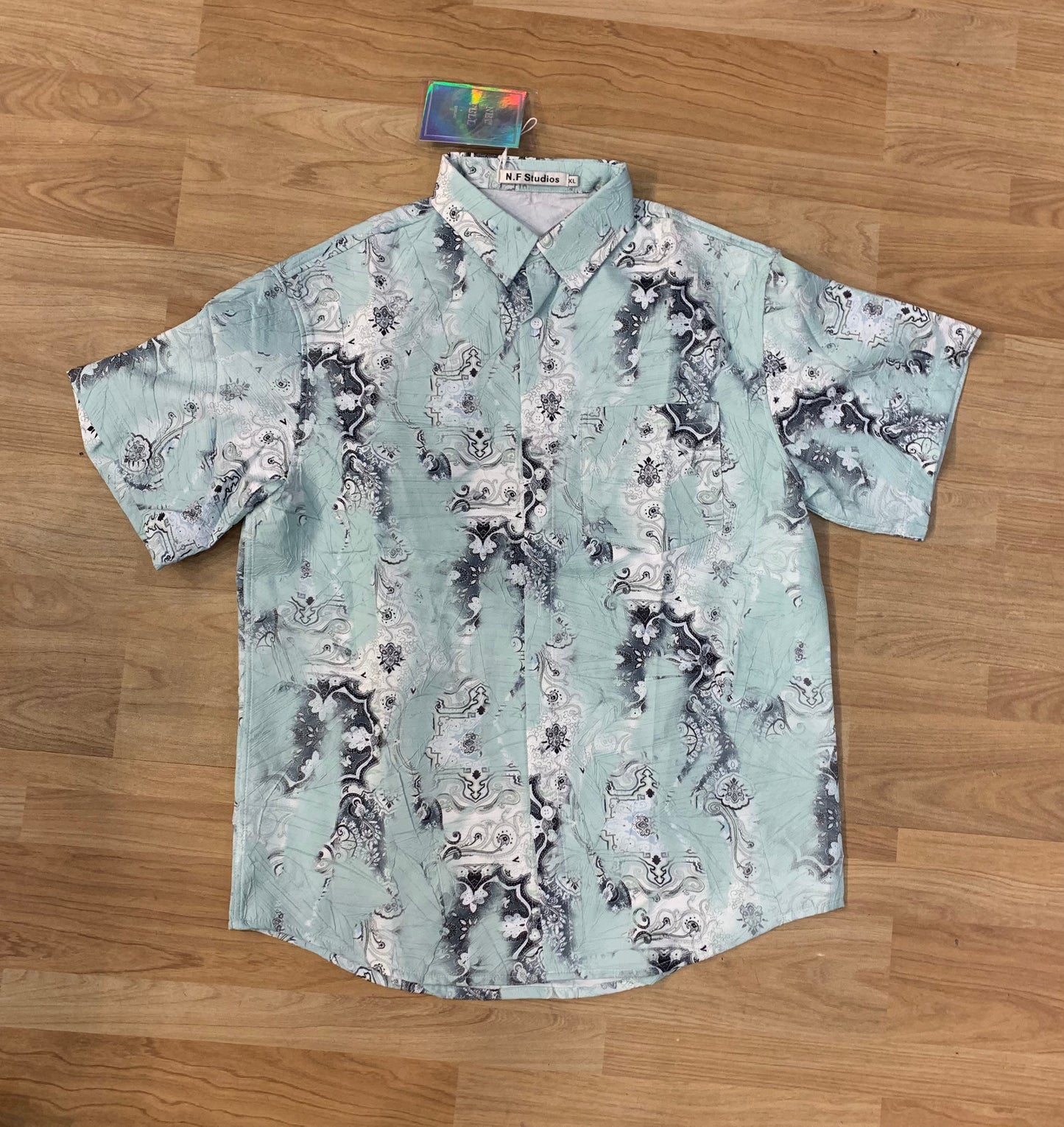 NF STUDIOS Green Colour With Vintage Print Premium Quality Shirt 9305