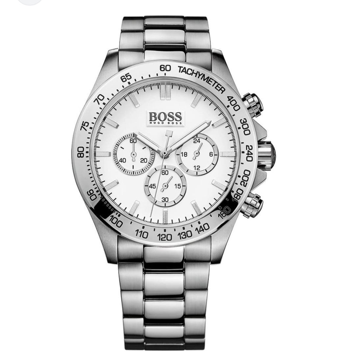 SOB BOS White Dial Silver Chain All Chrono Working Men’s Watch 990652