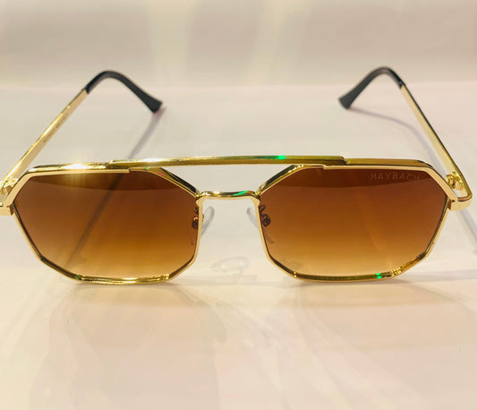 YAM Golden Frame Brown Shade Premium Quality Sunglasses SUN026