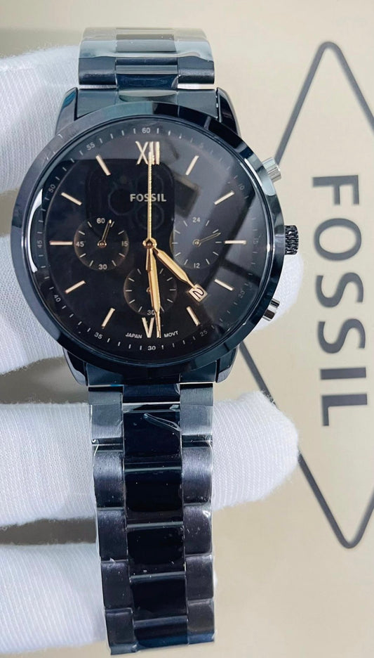 Sof Black Chain Black Golden Dial Chronograph Working Men Watch 990028