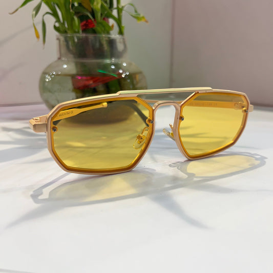 Yam Gold Frame Yellow Shade Heavy Quality Sunglass 21855818148 ￼