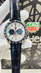 Gat Black Leather Strap Black Ring White Dial Chronograph Working Men Watch 990350