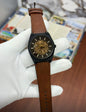 SOF Brown Strap Black Dial Automatic Men Watch 989747