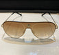 REV Golden Frame Brown Shade Unisex Sunglass SUN014