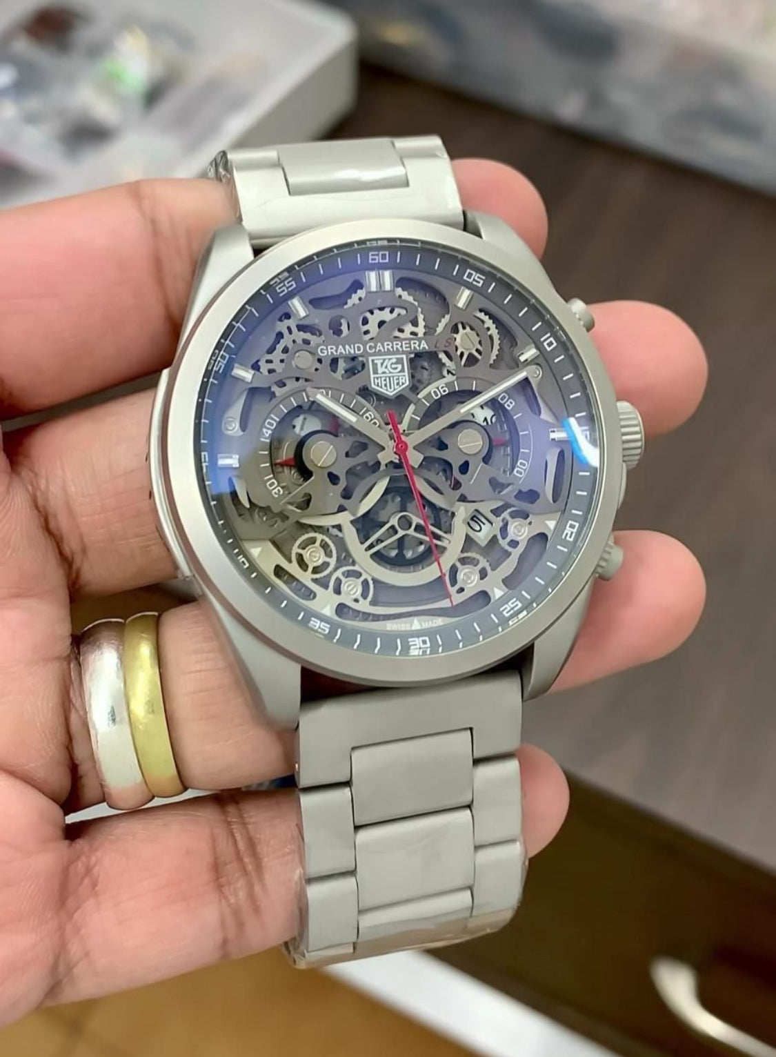 Gat Silver Grey Chain Grey Dial Chrono Men’s Watch 990418