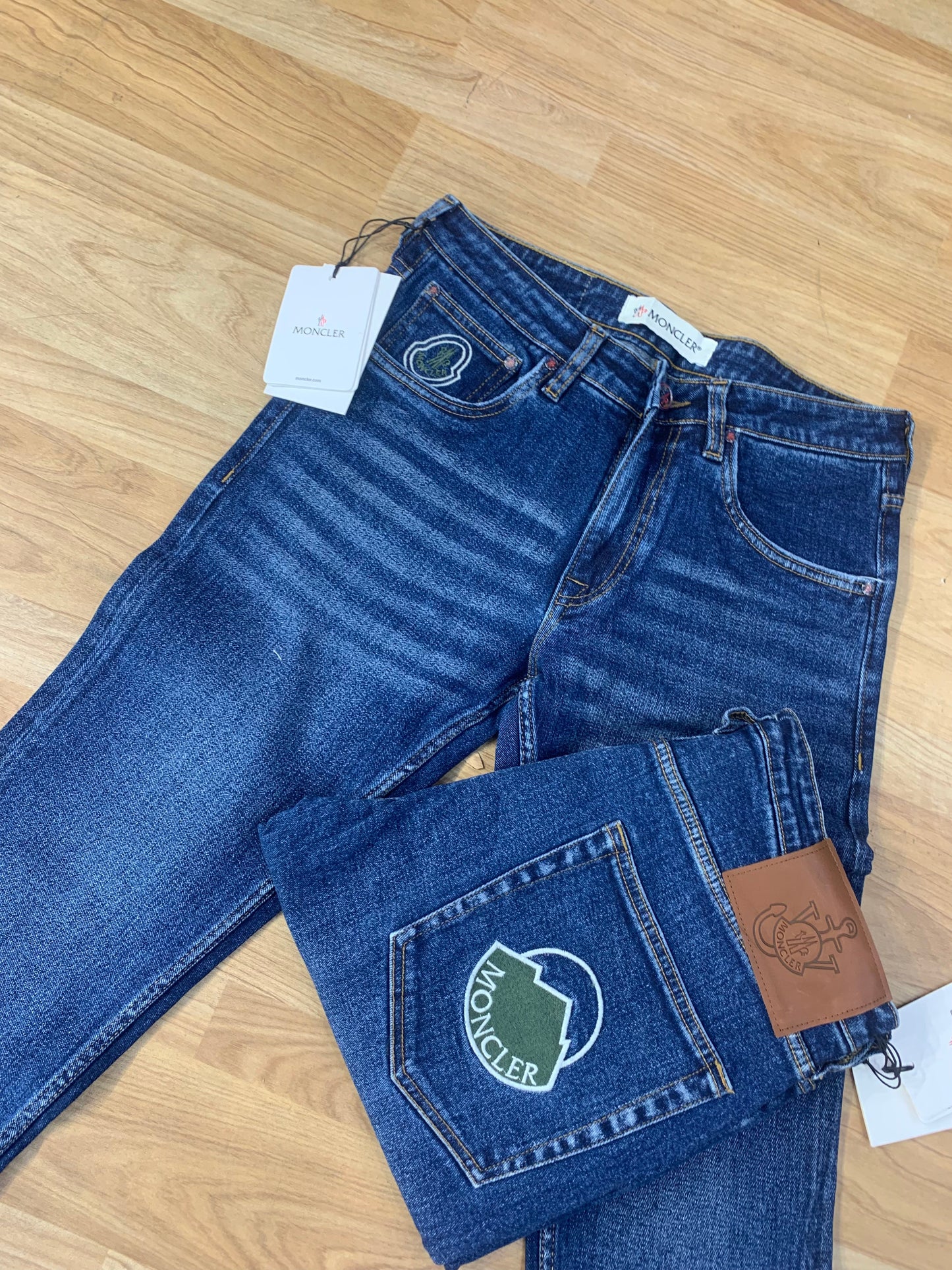 Monocler Blue Colour With Back Pocket Embroidery Design Premium Quality Regular Fit Jeans 45603