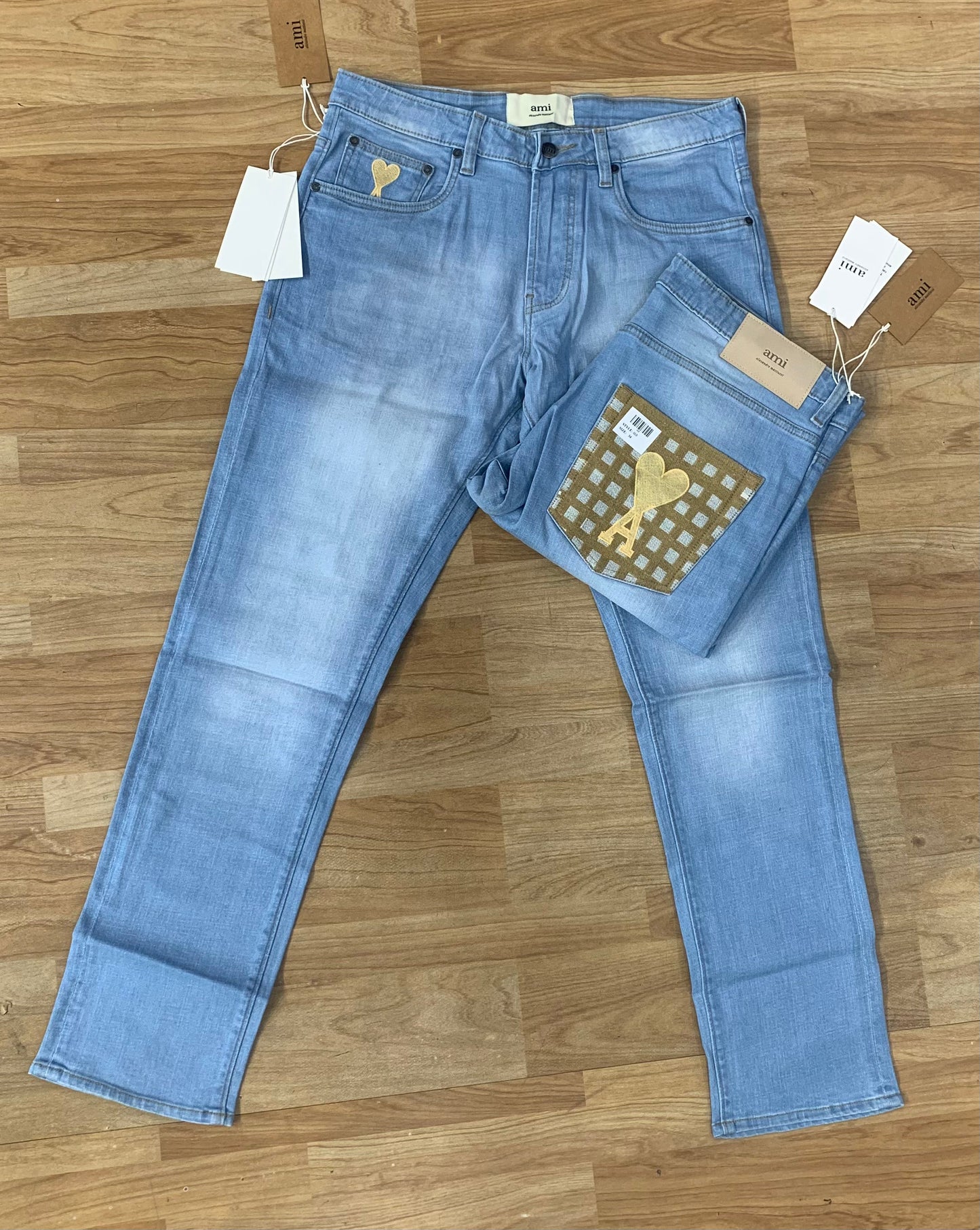 IMA ICE Blue Colour With Back Pocket Embroidery Design Premium Quality Regular Fit Jeans 45602