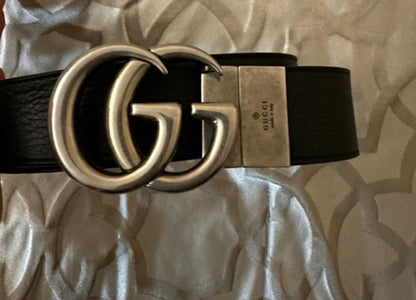 Cug Multi Colour Buckle Black Leather Ladies Belt 87473