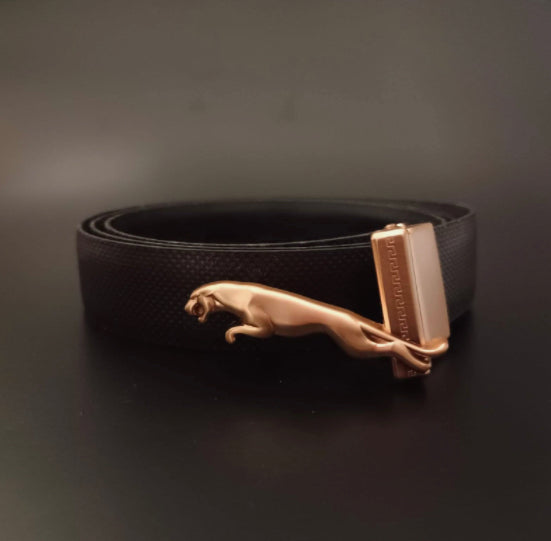 GAJ Multi Colour Buckle Black Leather Ladies Belt 87470