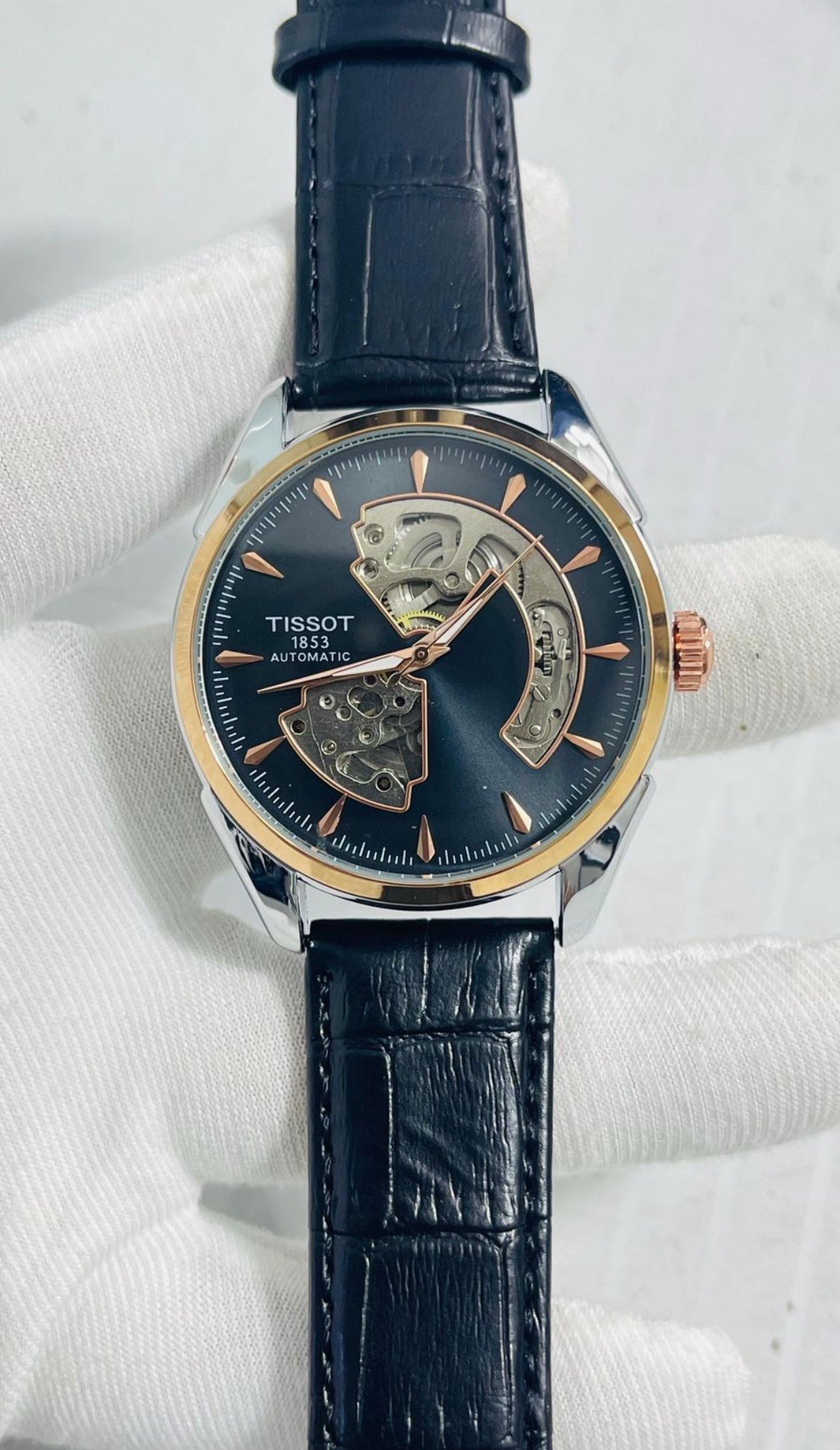 Sit Copper Ring Black Dial Black Leather Strap Automatic Men’s Watch 990254