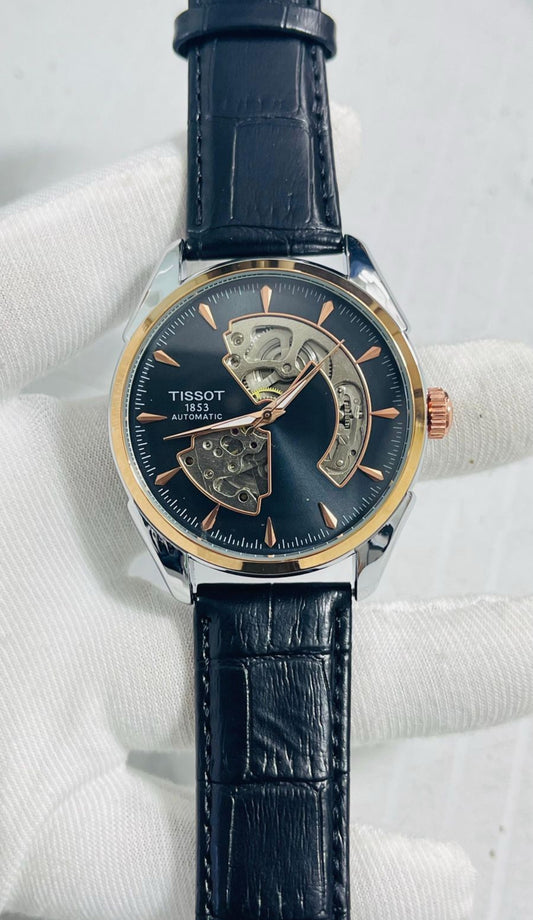 Sit Copper Ring Black Dial Black Leather Strap Automatic Men’s Watch 990254