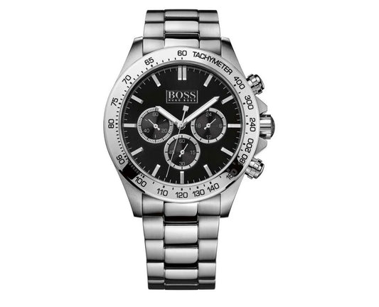 SOB BOS Black Dial Silver Chain All Chrono Working Men’s Watch 990643
