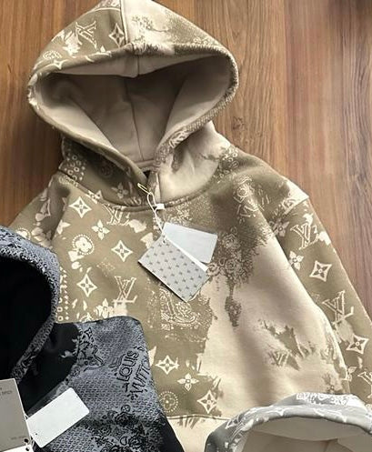 VL UOL Beige Colour With VL Monogram Print Premium Quality Hoddie 55475
