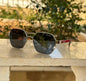 Arp Silver Smoke Grey Frame Black Shade Unisex Branded Sunglasses T0967 53 18 136