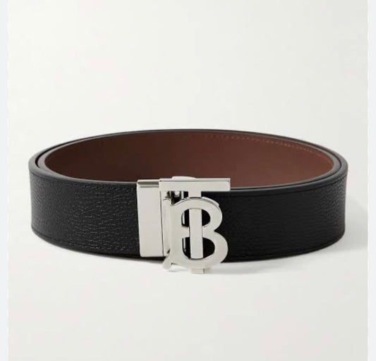 RUB Black Silver Buckle Black Leather Ladies Belt 87457