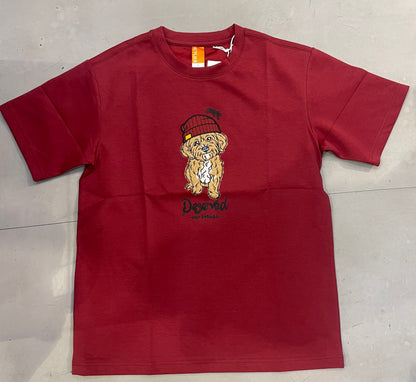 OUTLIER Maroon Colour Deserved NOT EARNED Dog Print Imported T-shirt OL509