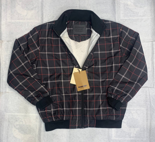 RUB Black Colour With Rub Check Print Premium Quality Puffer Jacket 93307