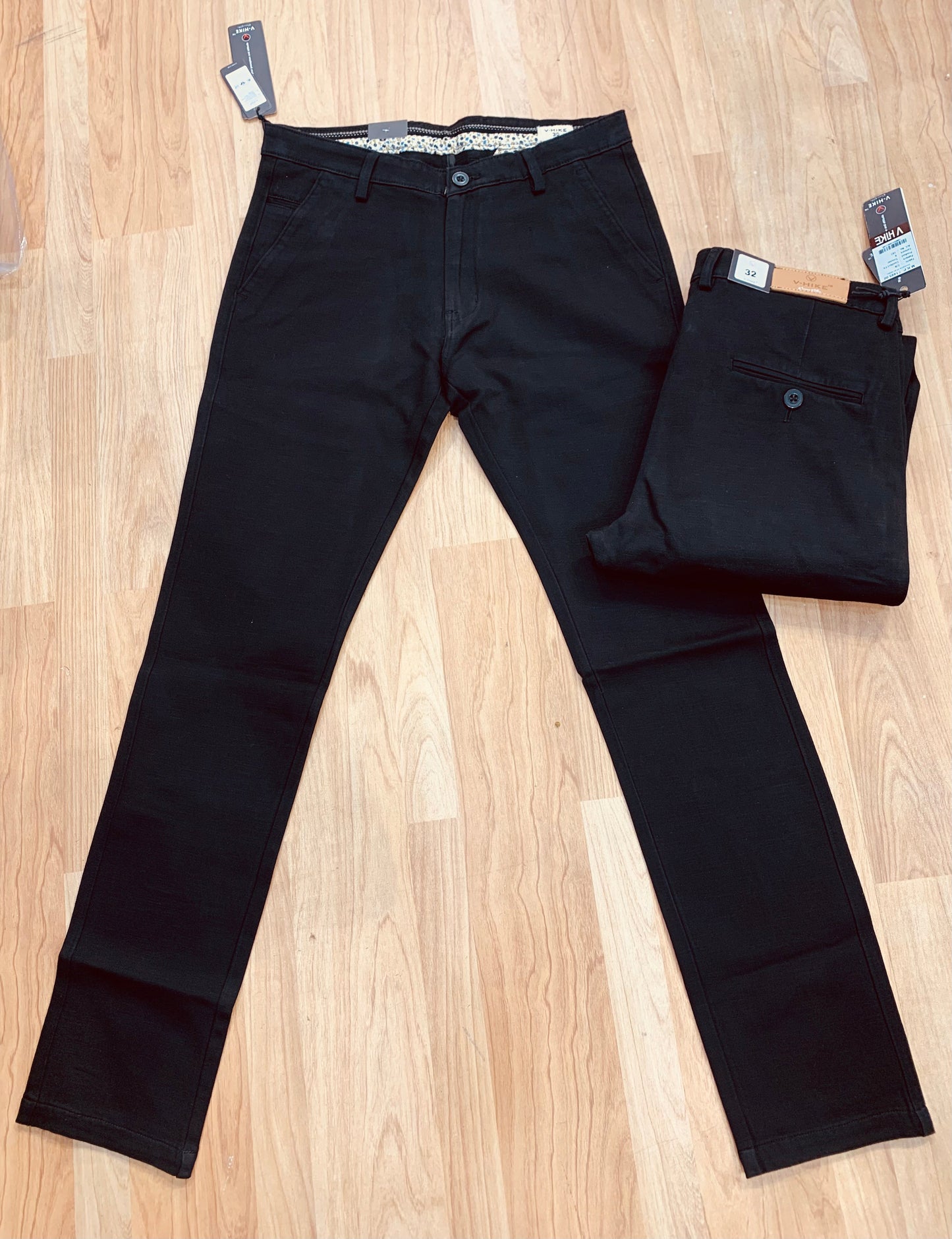 V Hike Black Colour Premium Quality Regular Fit Cotton Chinos 161