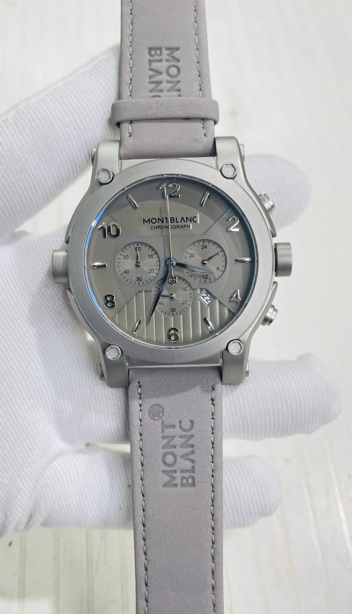 NOM MON Grey Strap Grey Dial Heavy Chronograph Men’s Watch 990018