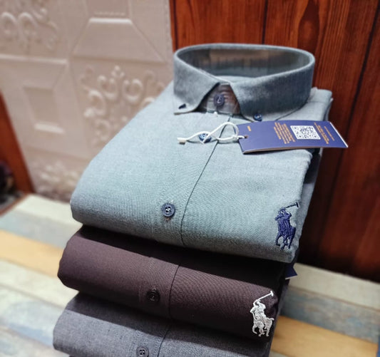LAR LOP Brown Colour With Plain Design Casual Mens Shirt 80812