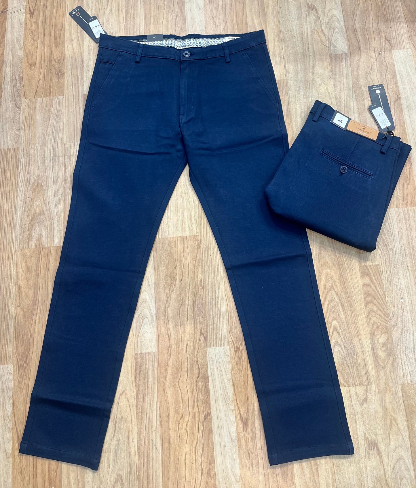 V Hike Navy Blue Colour Premium Quality Regular Fit Cotton Chinos 161