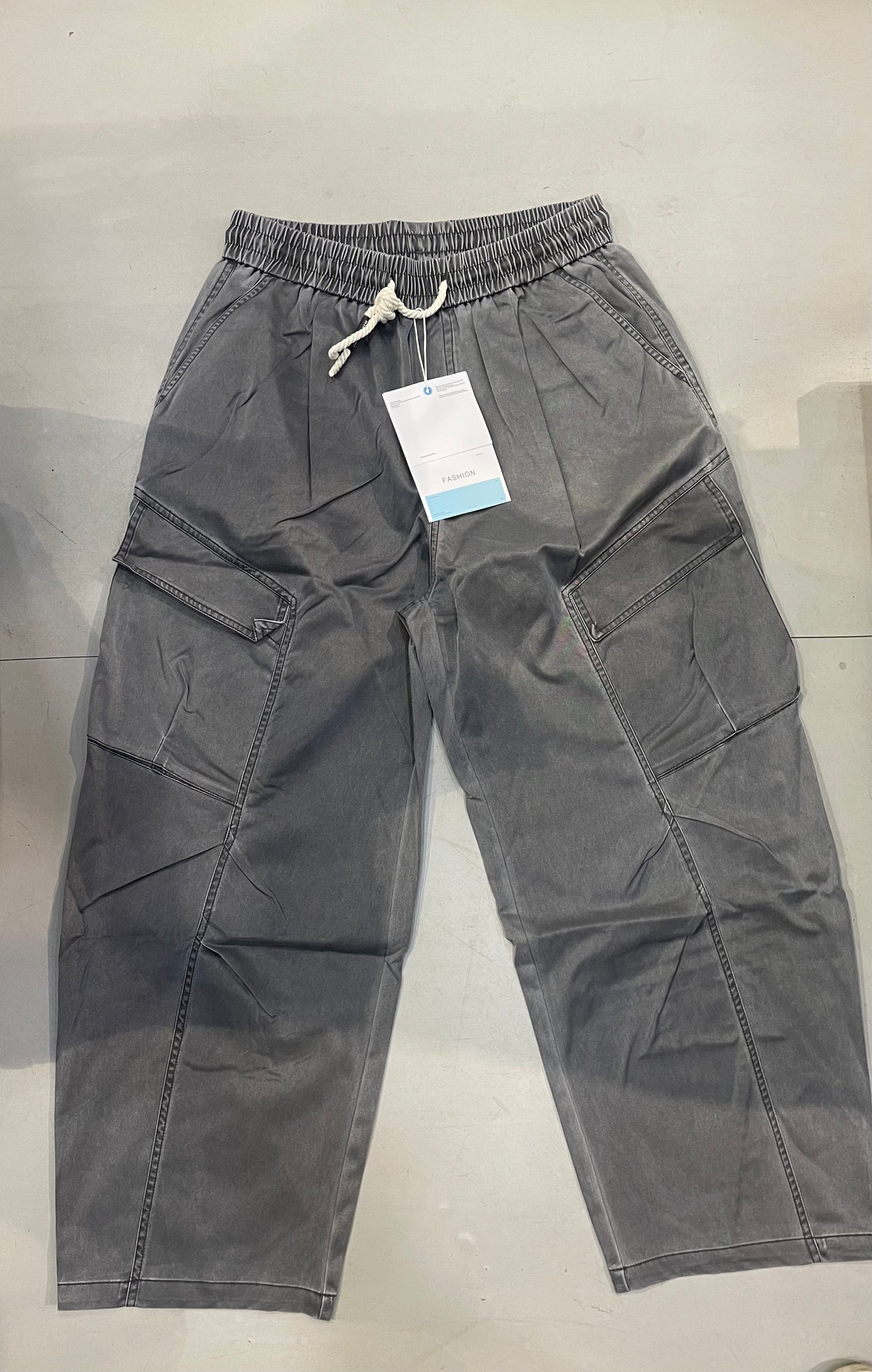 FASHION Korean Style Grey Baggy Fit Cargo Pants 2821