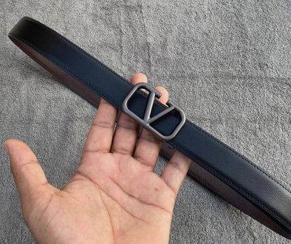 LAV Black Golden Buckle Black Leather Ladies Belt 87454