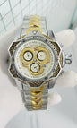 Vin INV Gold Silver Chain Silver Ring Black Golden Dial Heavy Man Watch 990408