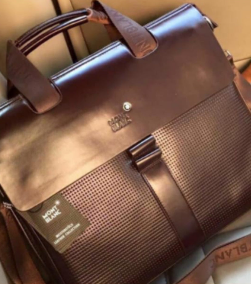 NOM MON Brown Colour With Multiple Zipper Laptop Bag 8176-1
